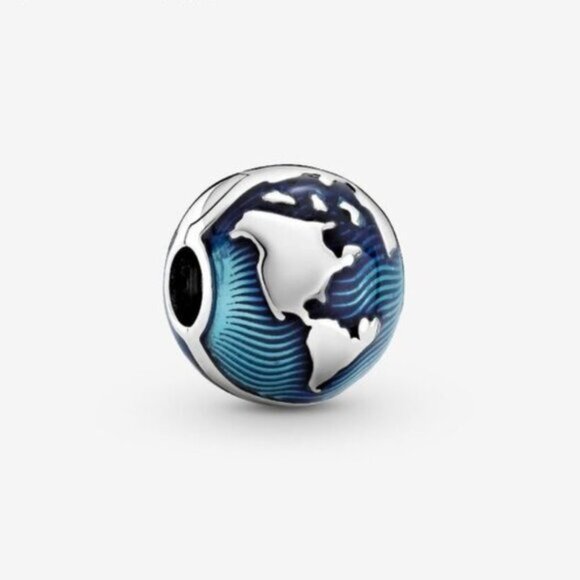 Pandora Blue Globe Clip Charm|Pendant - Picture 1 of 1